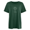 thumbnail image 4 of vigerkar Women Solid Oversized Graphic T-Shirt Casual Cotton Tees Printed Summer Tops (Dark Green, XL), 4 of 4