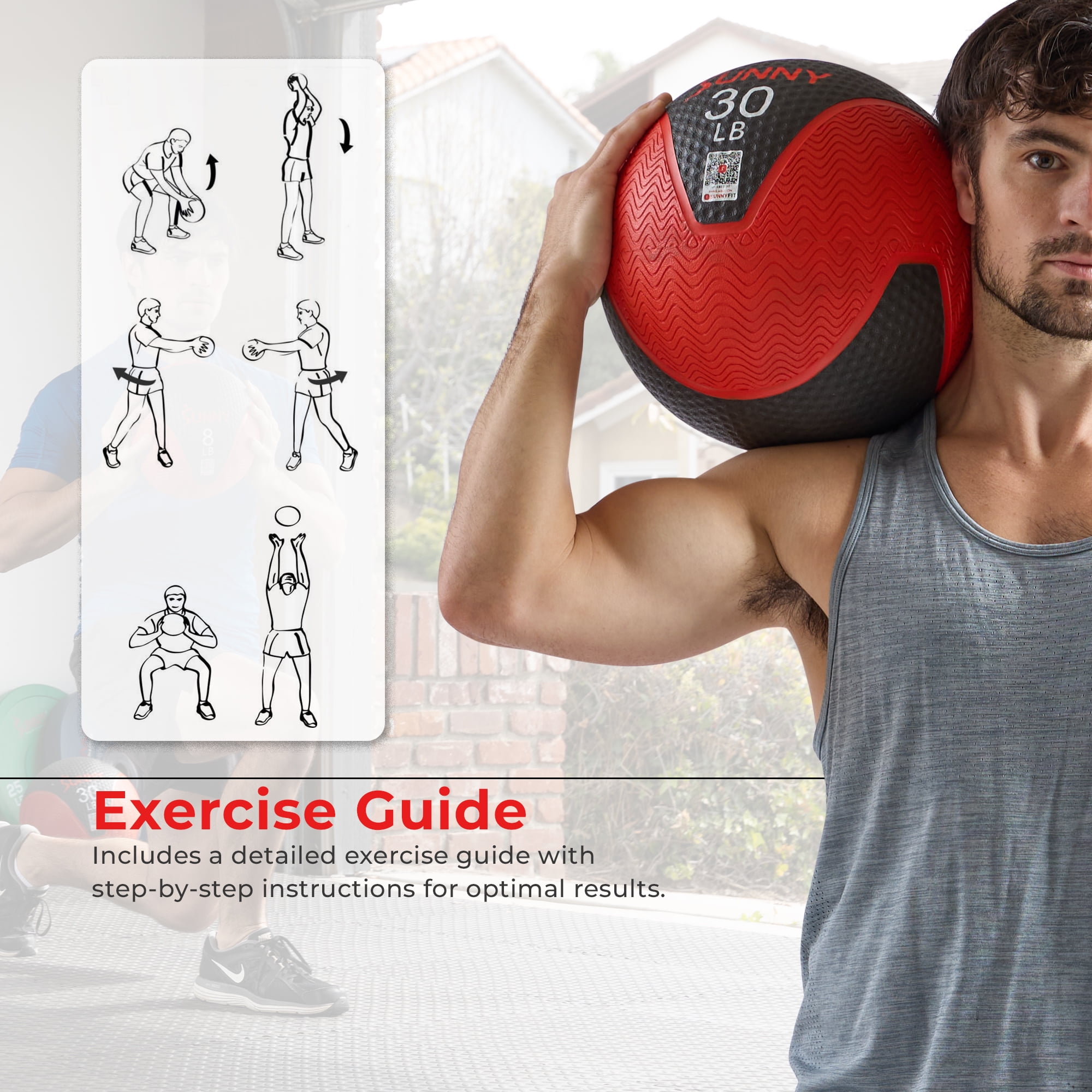 Sunny Health & Fitness Medicine Ball 8LBS - SF-EB03-8