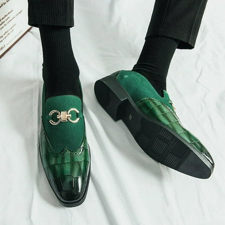 

Large Size Buckle Green Shoes Men‘s 384647 Size Business Fashion Shoes British Casual Shoes