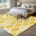 thumbnail image 4 of Non-Slip Rug Pad Rugs Yellow Bohemian Geometric Texture Rectangle Area Rugs 5x7Ft Soft Carpet Pads for Living Room Kids Room, Abstract Moroccan Pattern, 4 of 9