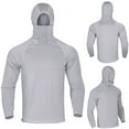 thumbnail image 4 of Chandail de Pêche Uni à Capuche pour Homme Mince Léger Extensible avec Trou pour le Pouce Haut pour Plein Air Randonnée Escalade Cyclisme, 4 of 8