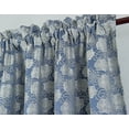 thumbnail image 2 of Olivia Gray PNK24108 53 x 84 in. Kayla Floral Textured Jacquard Single Rod Pocket Curtain Panel, Blue, 2 of 5