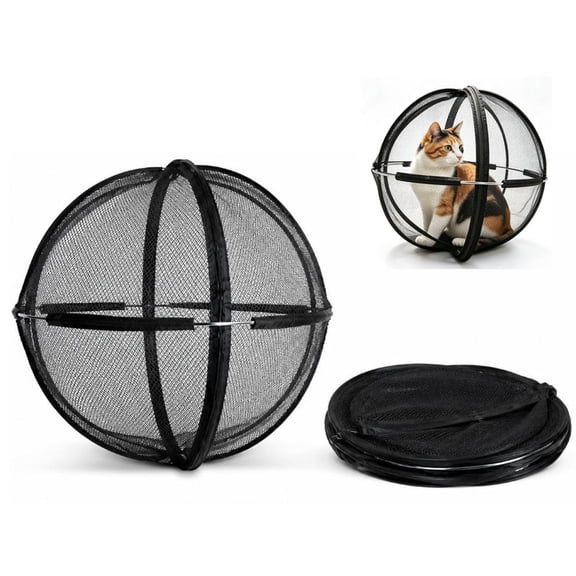 Catsphere Portable Outdoor Mesh Cat Enclosure 27in Premium Pet Sphere with Reinforced Mesh & Compact Fold for Storage