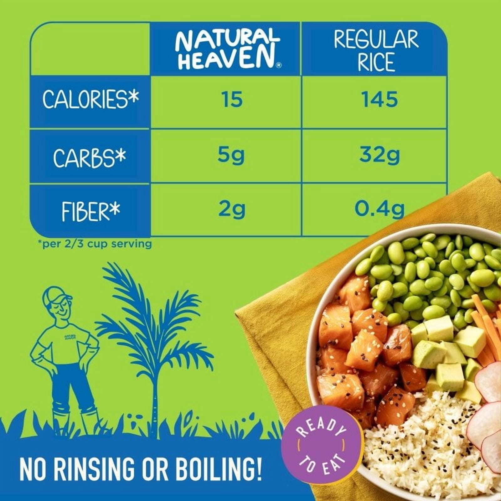 Natural Heaven - Hearts Of Palm White Rice - 6 count, 54oz (255g) each - Low Carb, Gluten-Free & Good Source of Fiber