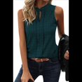 thumbnail image 1 of Top Sin Mangas con Cuello en V de Color Liso para Mujer, Verde Oscuro, Talla L, 1 of 8