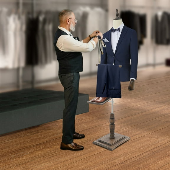 Adjustable Male Dress Form 4.4-5.9 ft Store Display Mannequin w/ Pants & Shoe Rack
