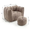 thumbnail image 6 of PORKISS Soft Bean Bag Chair with Footstool, Fluffy Lazy Sofa Chenille Fabric Bean Bags Comfy Couch for Adults Teens, Coffee, 6 of 12