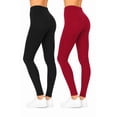thumbnail image 3 of Women's High Waist Yoga Leggings, Full Length Stretch Pants, 2-Pack, 3 of 5
