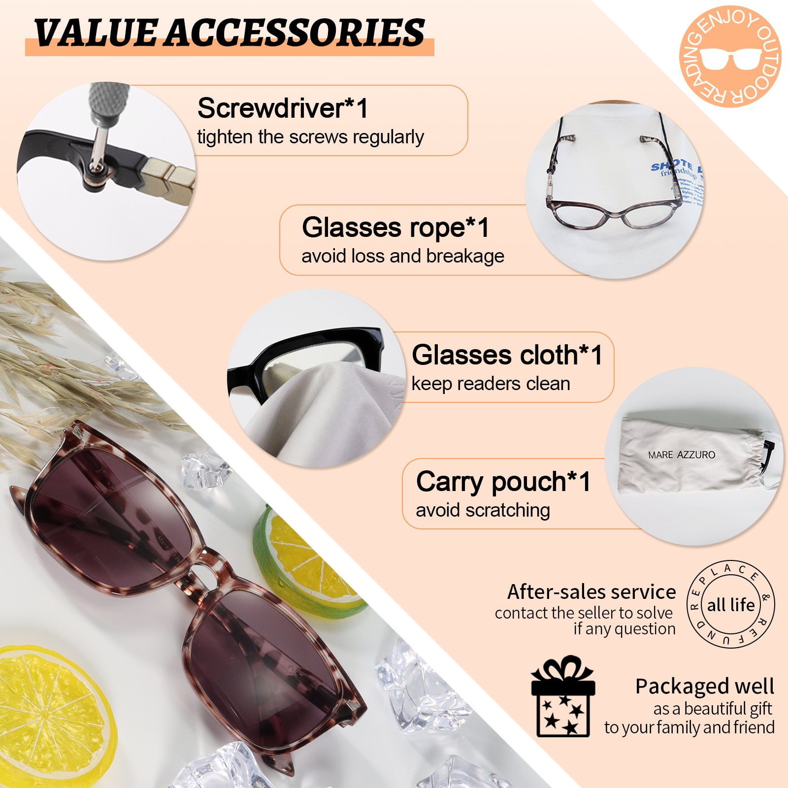 MARE AZZURO Reader Sunglasses for Women Sun Reading Glasses 1.00 1.25 1.50 1.75 2.00 2.25 2.50 2.75 3.00 3.50 4.00 (Leopard, 2.00)