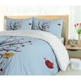 thumbnail image 5 of Ambesonne Love Duvet Cover Sets, Tree Blossom Love Birds Art, 2-Queen, Pale Blue Multicolor, 5 of 7