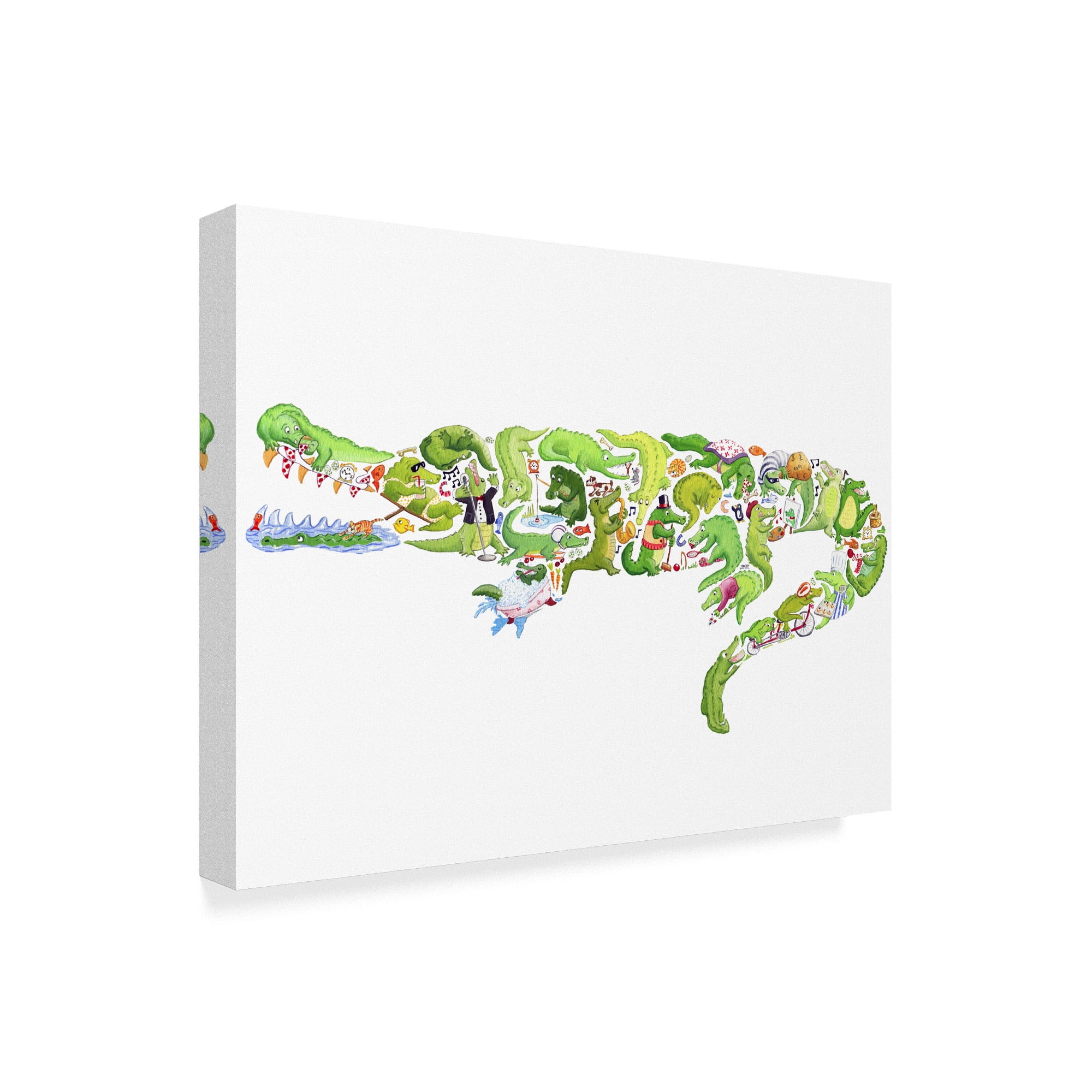 Trademark Fine Art 'Crocodile Collage' Canvas Art by Louise Tate