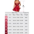 thumbnail image 5 of SHOWMALL Women's Lingerie Lace Babydoll Nightdress, Adjustable Strap Cutout Chemise Sleepwear, Sexy V Neck Sheer Mesh Nightgown, Rose Red XL, 5 of 5