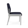 thumbnail image 2 of Amherst Steel Reception Waiting Armless Guest Chair / Silver Steel / Navy Blue, 2 of 3