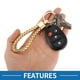 thumbnail image 4 of Llavero de coche único Bargains Llavero universal con anillo para llaves de control remoto para casa Cuero Aleación de Zinc Tono Dorado 2 Pcs, 4 of 6
