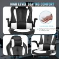 thumbnail image 4 of Massage Gaming Chair PU Leather Computer Chairs Desk Chair w/Adjustable Headrest and Armrest,Ergonomic Office Chair High Back Gamer Chairs Racing Game Chair, White, 4 of 8