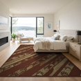 thumbnail image 3 of ODIKA 9'x12' Washable Area Rug Bear Paw Print Vintage Woodland Tracks With Rustic Wood Grain Stripes for Dining Room, Basement, Large Office, Non-Slip Chair-Friendly, 3 of 7
