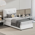 thumbnail image 6 of 4 EVER WINNER Twin Bed Frame, Twin Size Bed Frame with Headboard, Boucle Bed Frame with Removable Pillow Upholstery, No Box Spring Required, Easy Assembly, White, 6 of 6