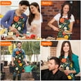 thumbnail image 7 of Pioneer Flower Floral Print Pattern Apron-Garden Aprons for Women with Pockets-Cotton Linen Waterproof Kitchen Cooking Gardening Aprons Adjustable for Kitchen,Cooking,BBQ and Salon 33x27 Inch, 7 of 7