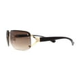 thumbnail image 4 of Womens Rhinestone Jewel Rimless Rectangle Designer Fashion Sunglasses Gold Brown, 4 of 4