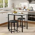 thumbnail image 2 of Gymax 3 PCS Counter Height Dining Set Faux Marble Table & 2 Chairs Kitchen Bar New White, 2 of 8