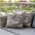 thumbnail image 5 of Pack of 2 Outdoor Pillow Covers 16x16 Inch Waterproof Gray Marble Throw Pillow Covers,Decorative Couch Pillow Case Sham Farmhouse Vintage Abstract Ombre Texture Patio Garden Pillowcases Cushion Cover, 5 of 8