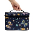 thumbnail image 3 of HELLHERO Portable Cosmetic Makeup Bag Makeup Cosmetic Bag Multi-Function Makeup Organizer Fold Flat Travel Make Up Organizer Portable, Butterflies and Flowers, 3 of 6