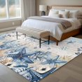 thumbnail image 4 of Ocean Jellyfish Large Area Rugs 5x8 ft Blue Yellow Sea Star Shell Coral Blue Yellow Stripes Washable Rug Non Slip Indoor Carpet Absorbent Floor Mat for Living Room Bedroom Dining Room, 4 of 9