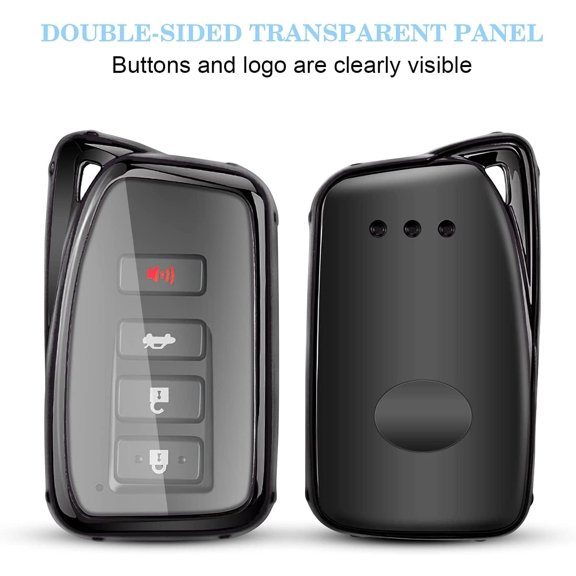 for Lexus TPU Key fob Cover, Soft TPU Car Key Case Protector with Keychain Compatible with Lexus 2014-Up RX is ES GS LS NX RS GX LX RC LC