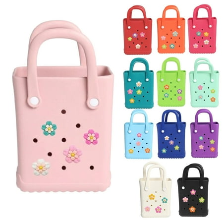 Mini Travel Beach Bag for Girls Rubber Beach Bag Large Large Capacity Summer Beach Bags Graphic Tee Eva Swim Bag Green