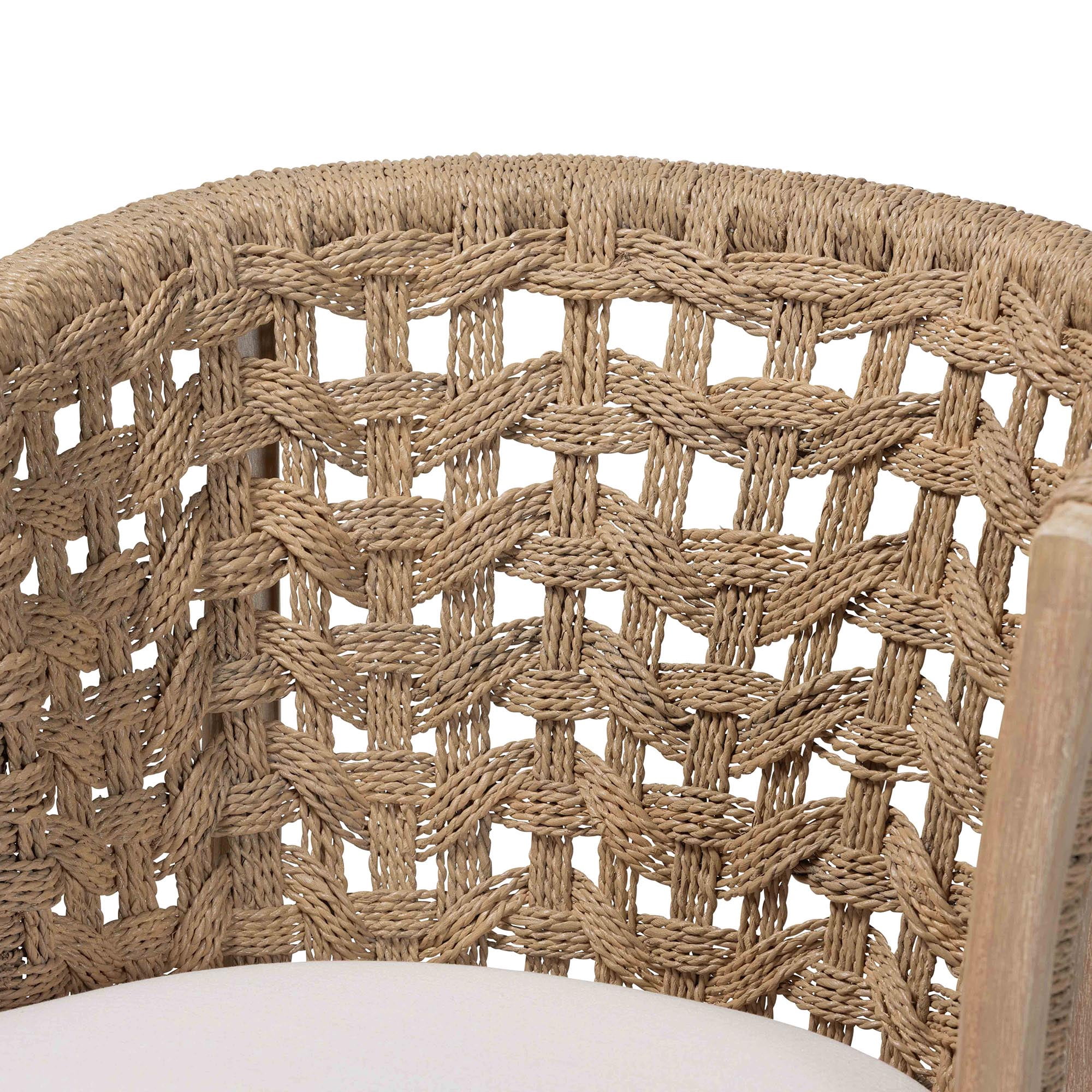 bali & pari Vellon Boho Dining Chair, 19.7" H Seat Height, White Wash
