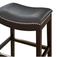 thumbnail image 2 of Julian 30in. H Bar-Height Wood Barstool with Gray Faux-Leather Seat, 2 of 5