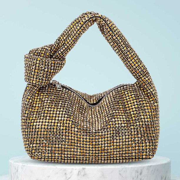 Bolso de mano con purpurina para mujer, bolso de mano con diamantes, bolso de mano para fiesta y graduación