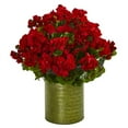 thumbnail image 1 of Nearly Natural 8179-RD Geranium Artificial Plant in Metal Planter - Red, 1 of 1