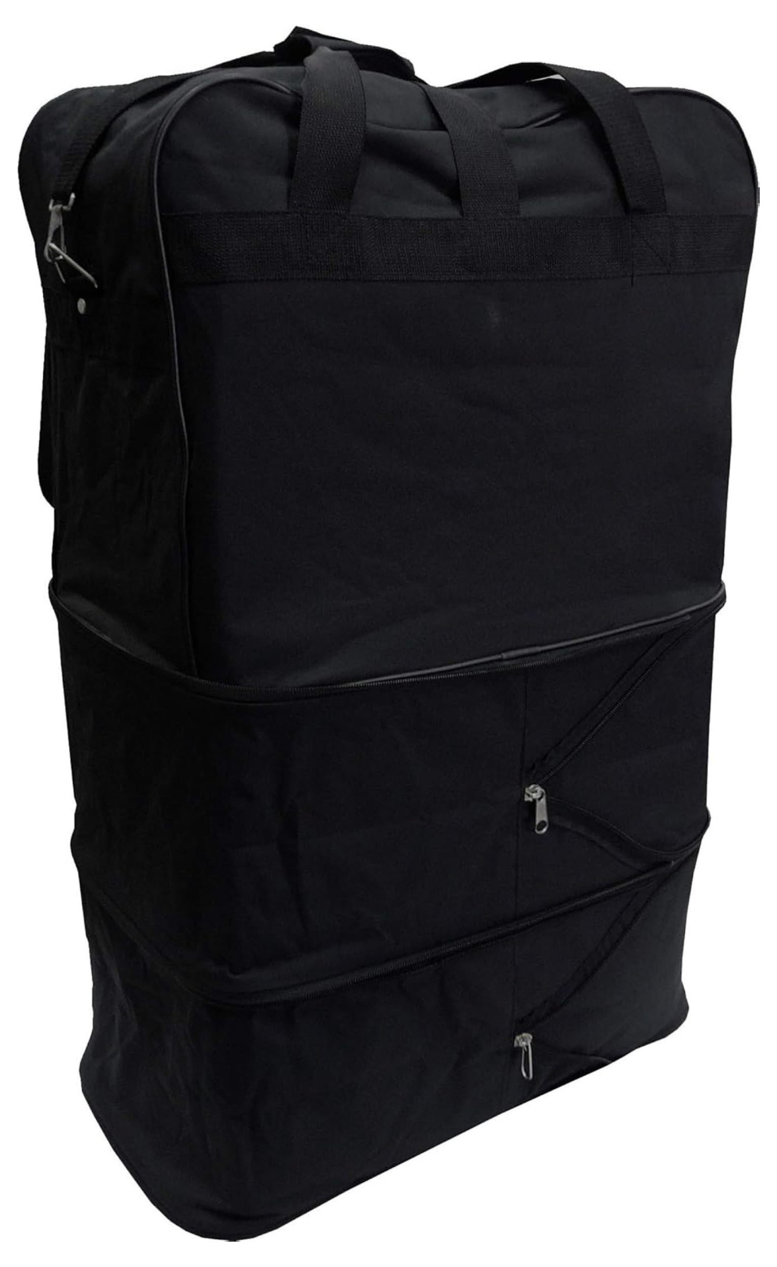 36" Black Rolling Wheeled Expandable Duffle Bag Spinner Suitcase Luggage - 5 Wheels