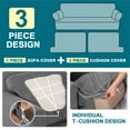 thumbnail image 5 of H.VERSAILTEX 3 Pieces Checkerboard Slipcovers Stretch with 2 Individual T Cushion Covers for Living Room(2 Cushion Loveseat, Dove), 5 of 8