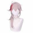 thumbnail image 1 of Peluca para cosplay de anime, corta, en capas, pelo rojo con mechas, 1 of 3