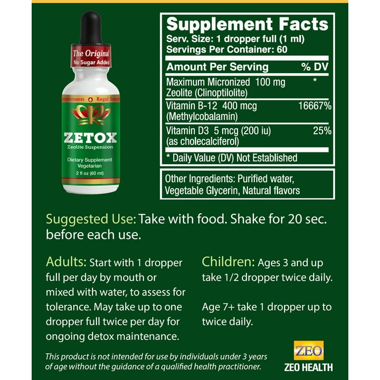 Zeo Health Zeolite Detox Cleanse for Kids and Adults, Raspberry