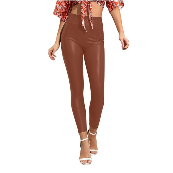 QUYUON Long Pants for Women High-Waisted Pants Leggings for Club Party Tight Women Hiking Pants Long Pant Leg Length Cargo Pant Style N-7236 Khaki XXL