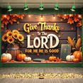 thumbnail image 2 of Autumn Decoration Thanksgiving Banner Rustic Design Religious Thanksgiving for Celebration Gathering Indoor Decoration, 2 of 9