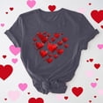 thumbnail image 2 of VKOYWKM Valentines Day Heart T-Shirts for Women Love Heart Print Tees Short Sleeve Casual Crew Neck Love Heart T-Shirts Happy Valentines Day Shirts, 2 of 7