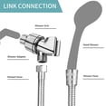 thumbnail image 4 of Adjustable Shower Arm Mount & Stainless Steel Shower Hose,Handheld Shower Arm Holder,Flexible Showerhead Hose Replacement,Shower Arm Bracket,Chrome Shower Head Holder with Swivel Brass Ball,Chrome, 4 of 8