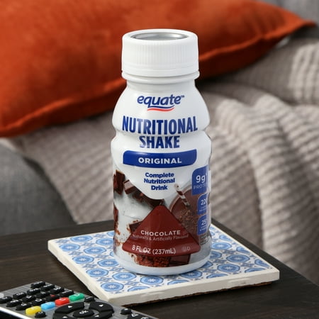 Equate Original Meal Replacement Nutritional Shakes, Chocolate, 8 fl oz, 24 Count