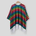 thumbnail image 5 of Wxolcjlv Mens T-Shirts Mexican Cape Ethnic Printed Striped Fringe Poncho Tee Tops All Season Festive Wear Tee Tops, 5 of 7