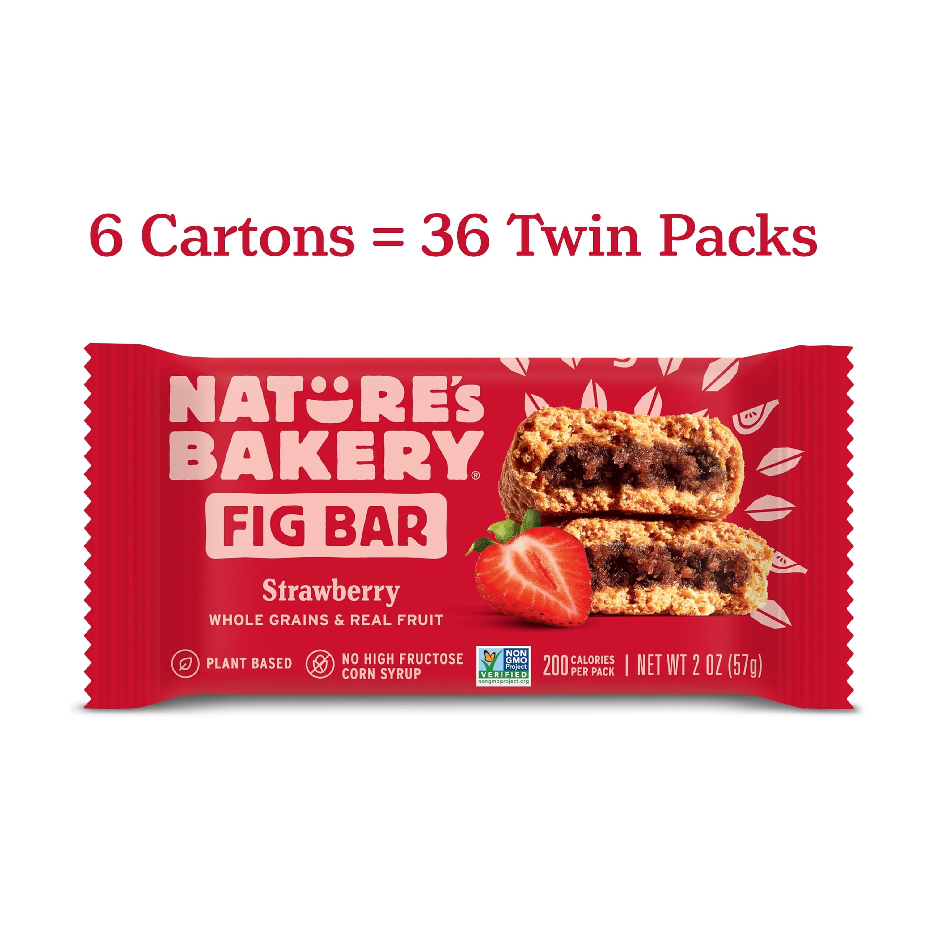Nature's Bakery Strawberry Fig Bars, 2 oz Snack Bars (36 Ct), Plant-Based, Vegan, Non-GMO