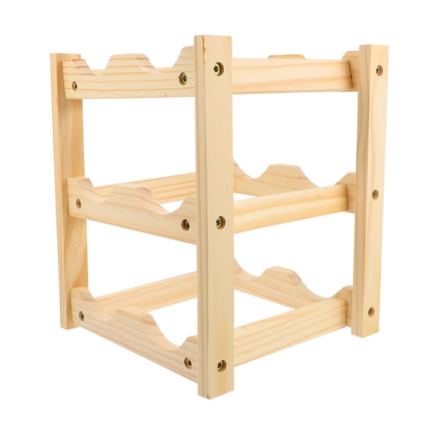 Estante de madera para vino, práctico y útil soporte para botellas de vino.