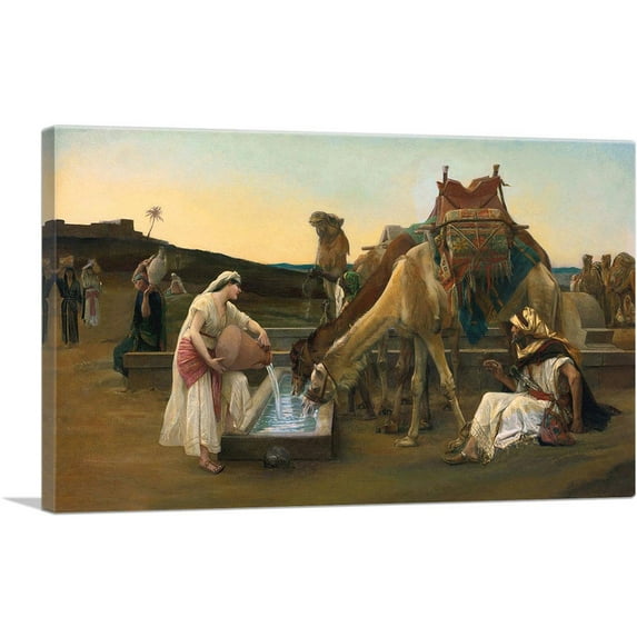 ARTCANVAS Rebecca Et Eliezer Canvas Art Print by Alexandre Cabanel - Size: 26" x 18" (0.75" Deep)