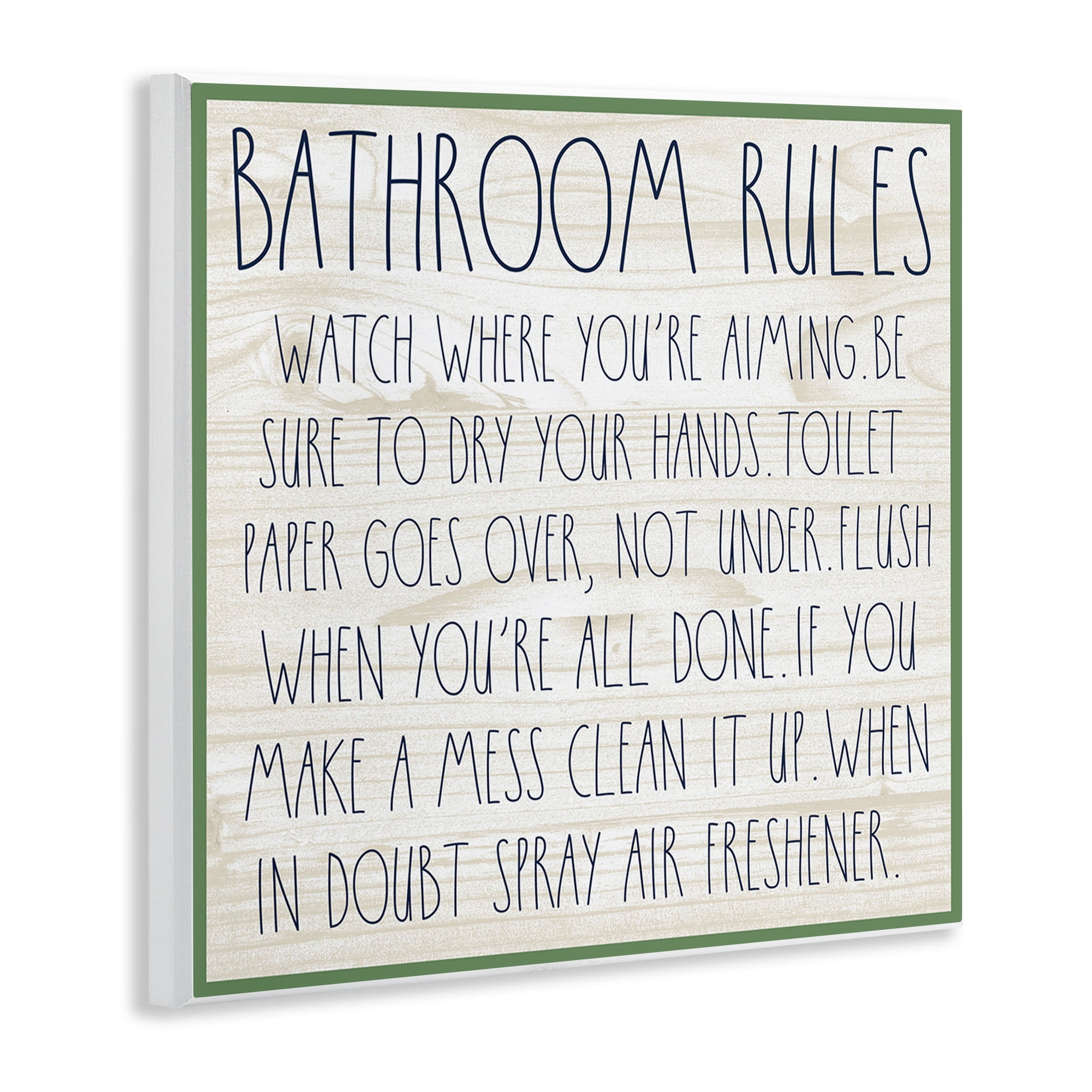 Stupell Industries Rustic Chic Bathroom Typography Painting Unframed Art Print Wall Art, 12 x 12