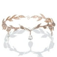 thumbnail image 1 of Rhinestone Leaf Wedding Crown Headband is Suitable for Brides, Crystal Pendant Headdress Headwear is Suitable for Wedding Prom Birthday (Rose Gold), 1 of 9