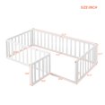 thumbnail image 4 of THOWDEE Wood Twin Standard Bed with Rail and Fence and Gate, White, 4 of 8