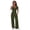 Blackish Green, variant on Ruyang Kids Girls 2 Piece Outfit Crew Neck Short Sleeve Top and Wide Leg Pants Summer Teens Solid Casual Sweatsuit Set